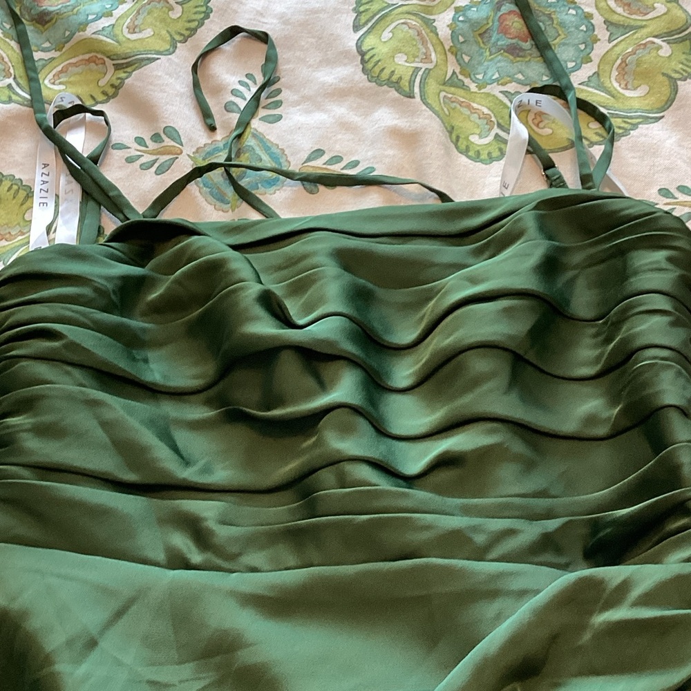 Azazie Desi Forest Green Maxi Dress M NWT - Picture 2 of 11